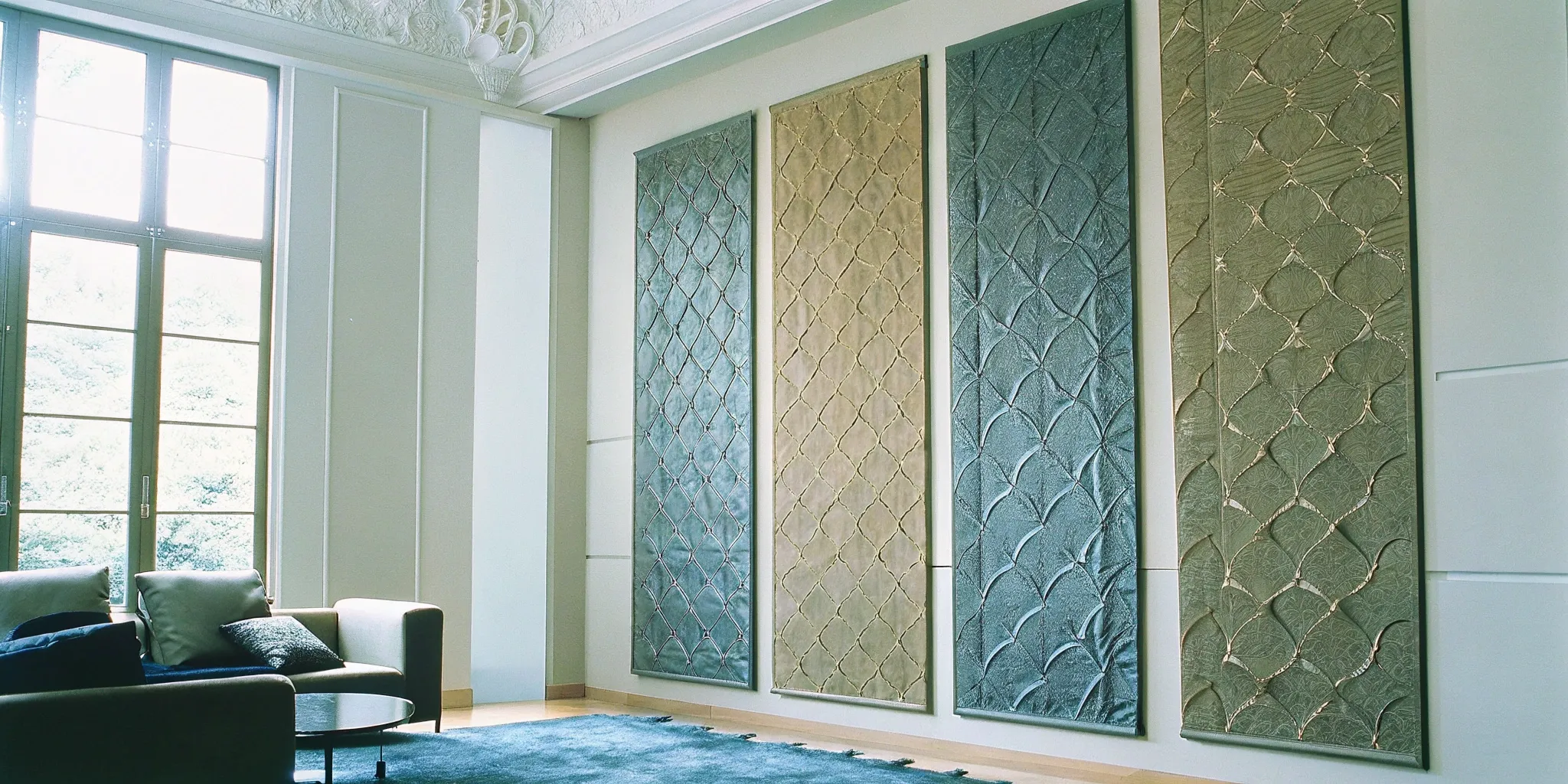 Overlapping translucent panels symbolizing the layered approach to building mental clarity and calm